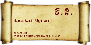Bacskai Ugron névjegykártya